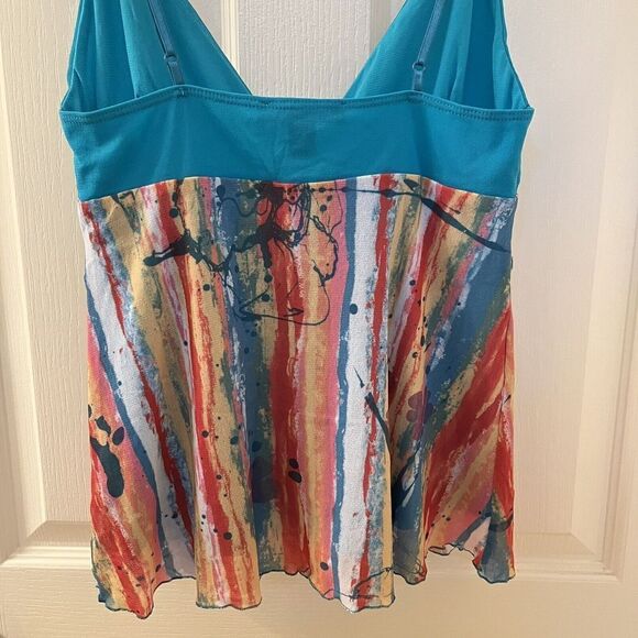 Weston Wear Y2K Mesh Spaghetti Strap Tank Top Paint Splatter Size Medium NEW - Picture 12 of 15